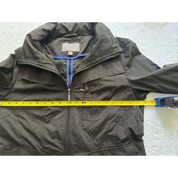 Cole Haan Women's Full Zip Lightweight Rain Jacket-Long Style-Black size medium - Picture 5 of 12